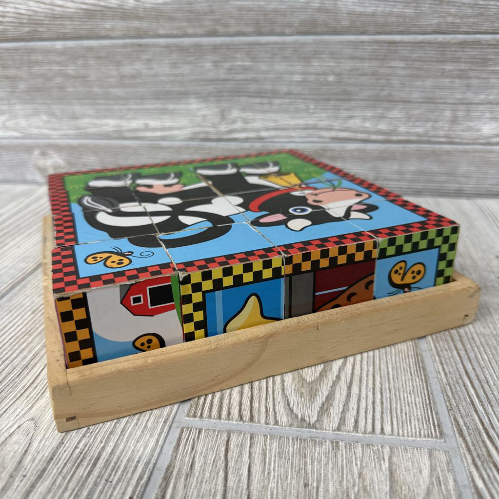 Wooden Cube Puzzle Farm