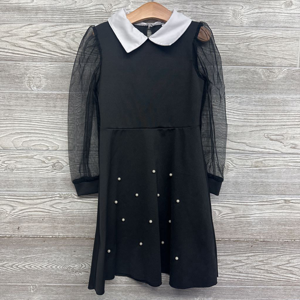 Tulle Sleeve Dress W/ Collar & Pearls 8