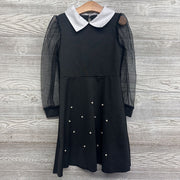 Tulle Sleeve Dress W/ Collar & Pearls 8