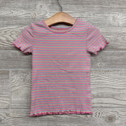Lettuce Trim Ribbed Shirt Stripes 3t