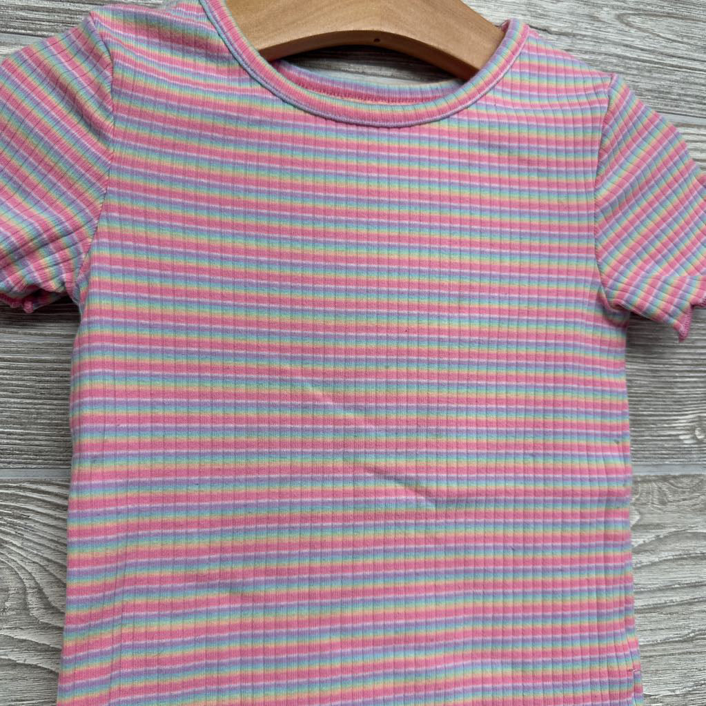 Lettuce Trim Ribbed Shirt Stripes 3t