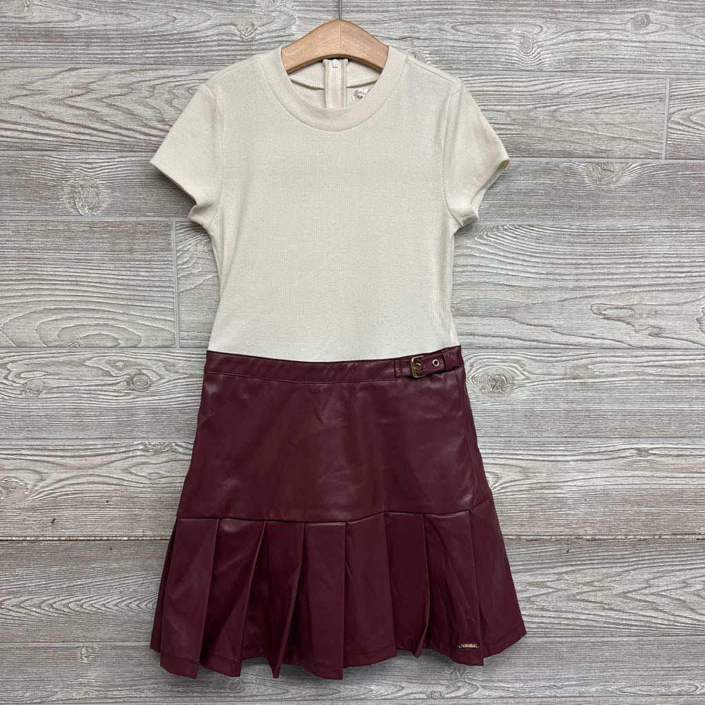 Ribbed & Faux Leather Skirt Dress 10