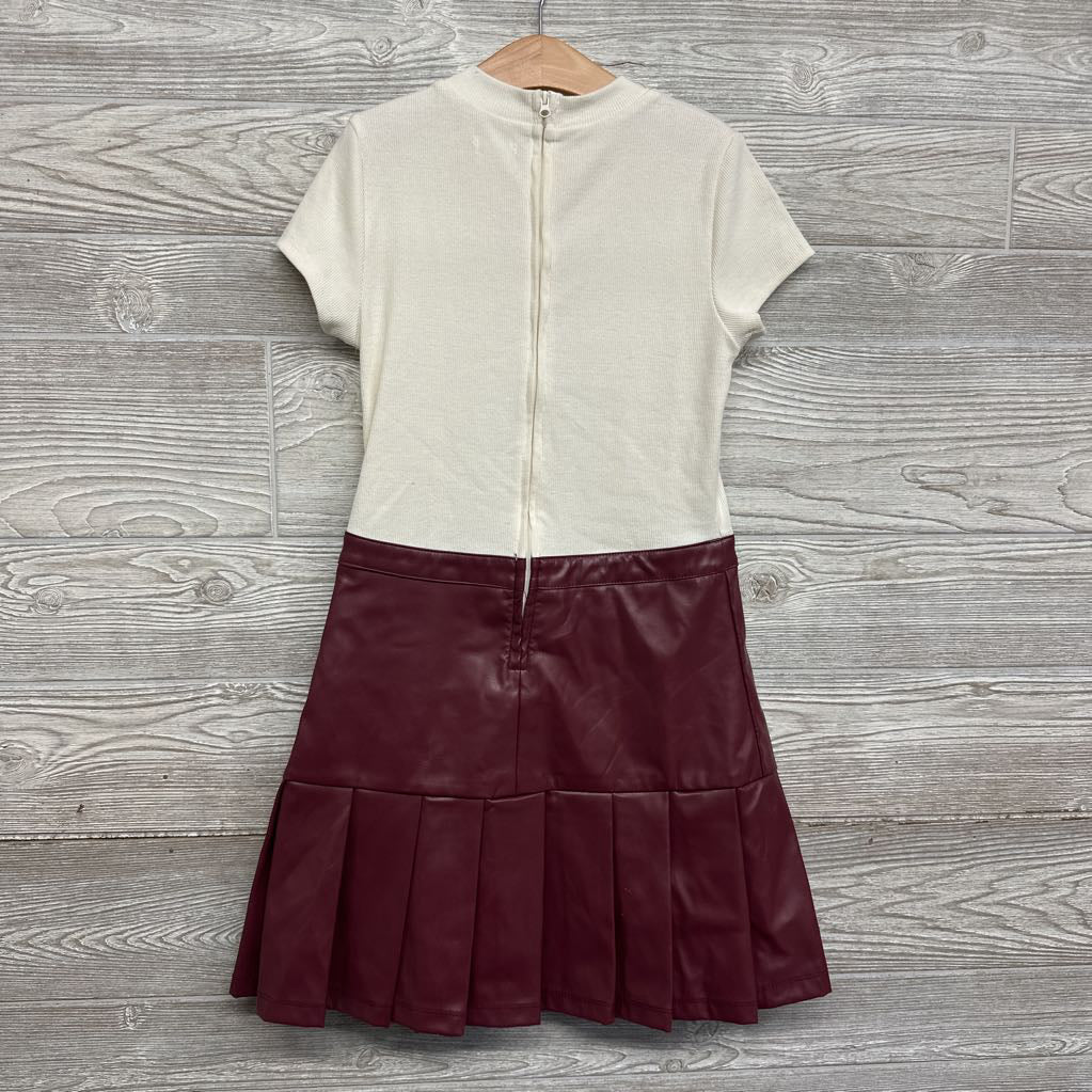 Ribbed & Faux Leather Skirt Dress 10