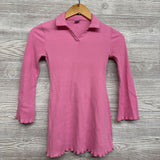 Lettuce Trim Ribbed Polo Dress 8