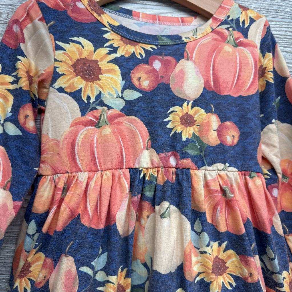 LS Dress Pumpkins & Sunflowers 5t