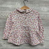 Muslin Peplum Button Up Shirt Flowers 3t