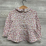 Muslin Peplum Button Up Shirt Flowers 3t