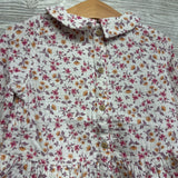Muslin Peplum Button Up Shirt Flowers 3t