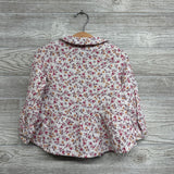 Muslin Peplum Button Up Shirt Flowers 3t