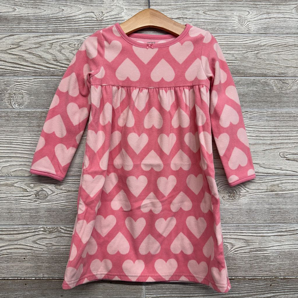 Fleece Pj Gown Hearts 2-3t