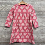 Fleece Pj Gown Hearts 2-3t