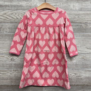 Fleece Pj Gown Hearts 2-3t
