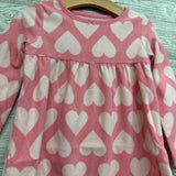 Fleece Pj Gown Hearts 2-3t