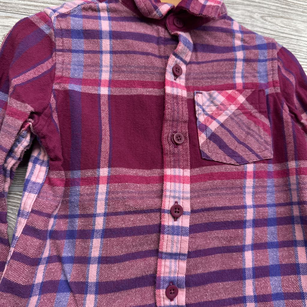 Flannel Button Up Plaid Shirt 3t