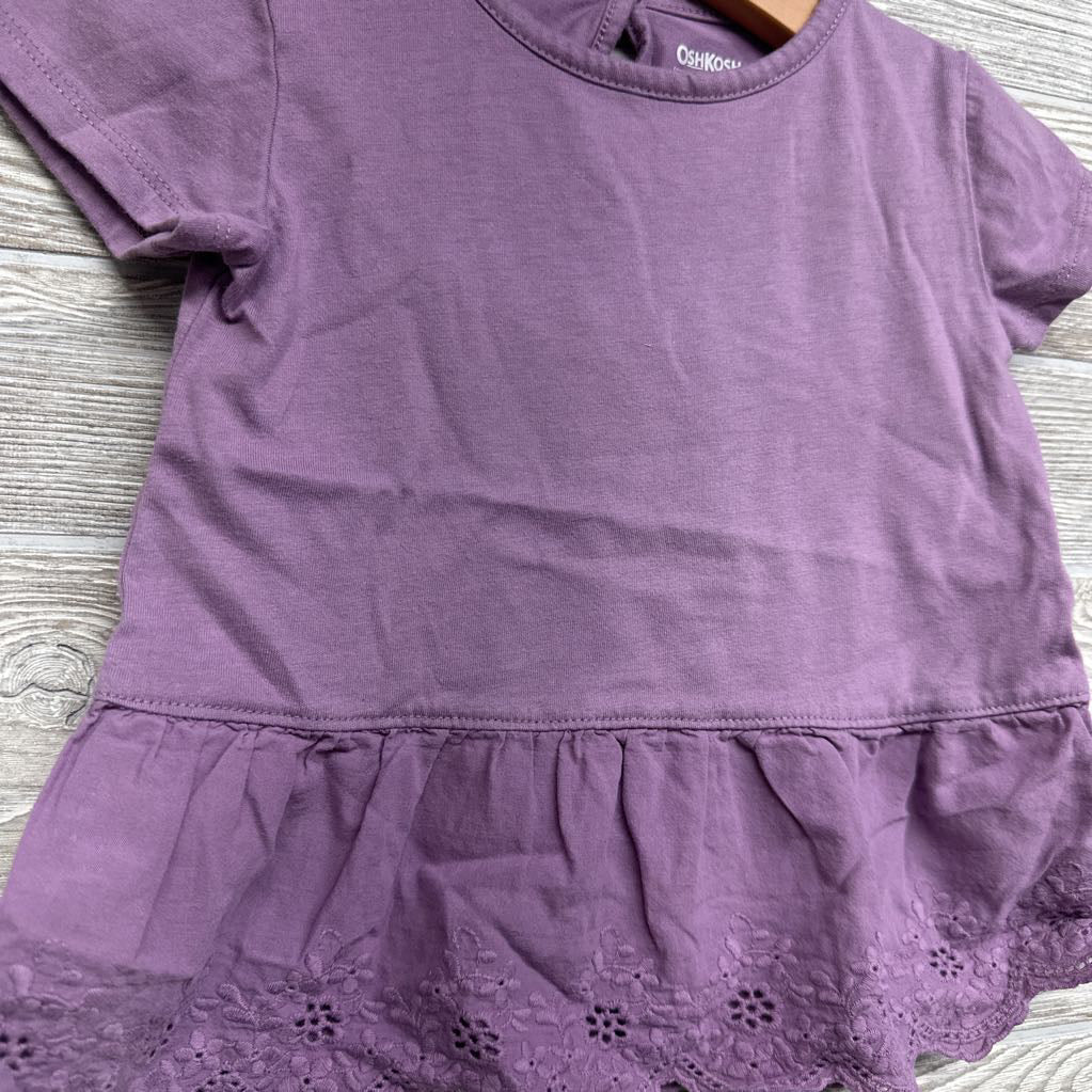 Peplum Shirt Eyelet Flowers 3t