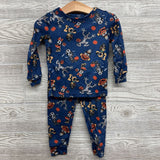 2 PC Pj Mickey & Minnie Pumpkins, Skeletons 3t
