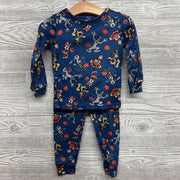 2 PC Pj Mickey & Minnie Pumpkins, Skeletons 3t