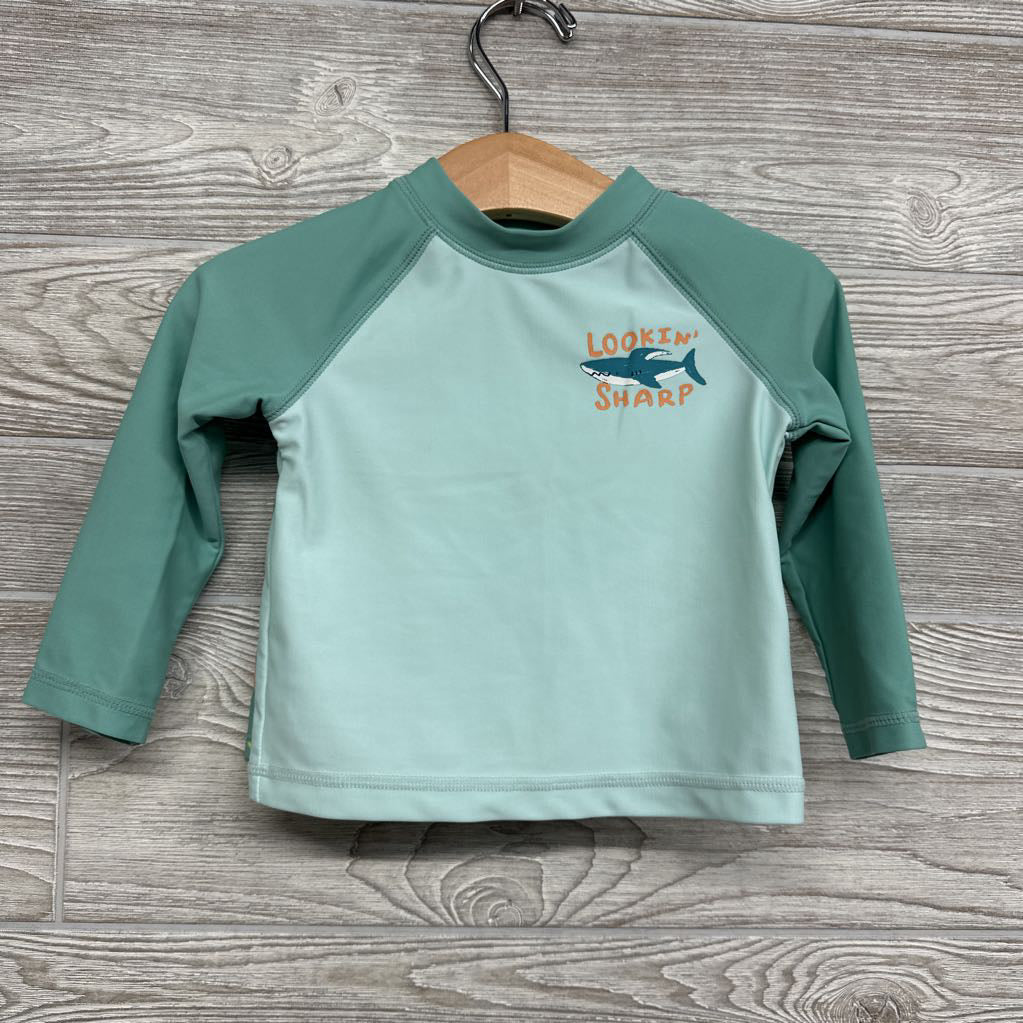 LS Swim Rash Guard Lookin Sharp & Trunks Sharks 12M