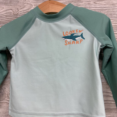 LS Swim Rash Guard Lookin Sharp & Trunks Sharks 12M