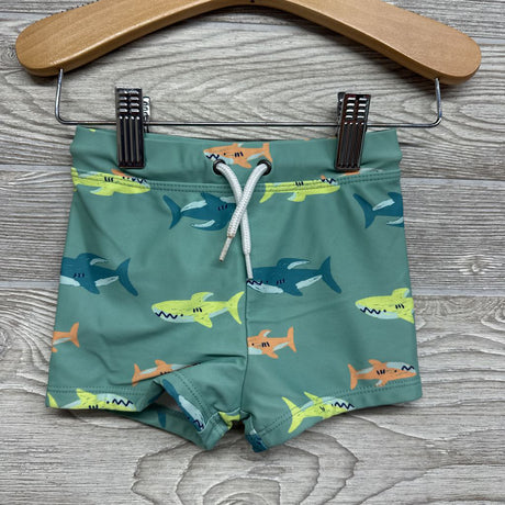 LS Swim Rash Guard Lookin Sharp & Trunks Sharks 12M