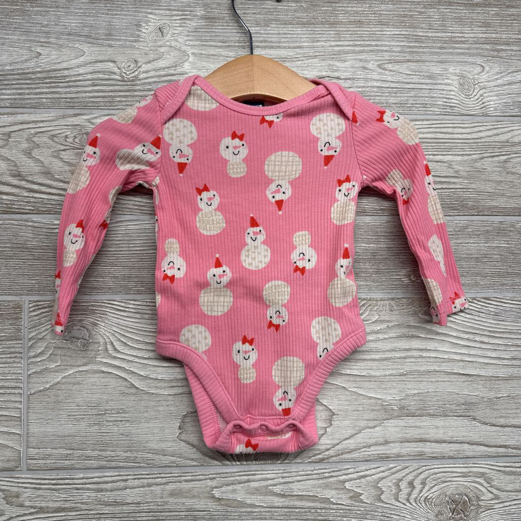 Ribbed LS Bodysuit Snowmen 3-6M