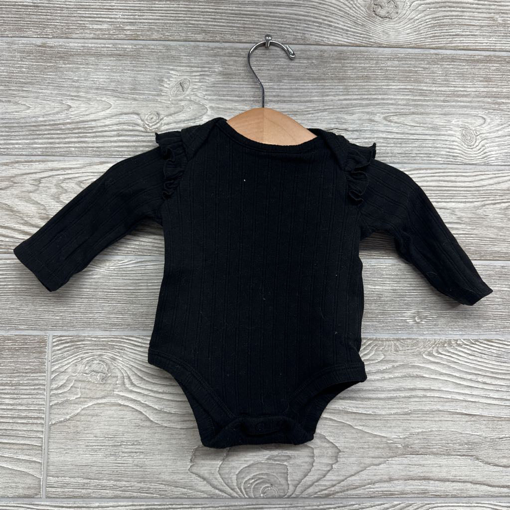 Ribbed Ruffle Shoulder Bodysuit 0-3M