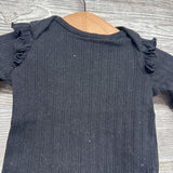 Ribbed Ruffle Shoulder Bodysuit 0-3M