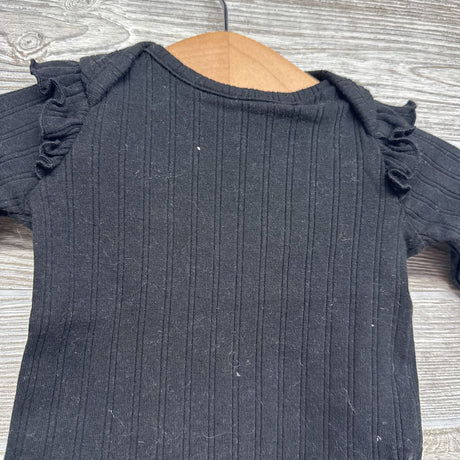 Ribbed Ruffle Shoulder Bodysuit 0-3M