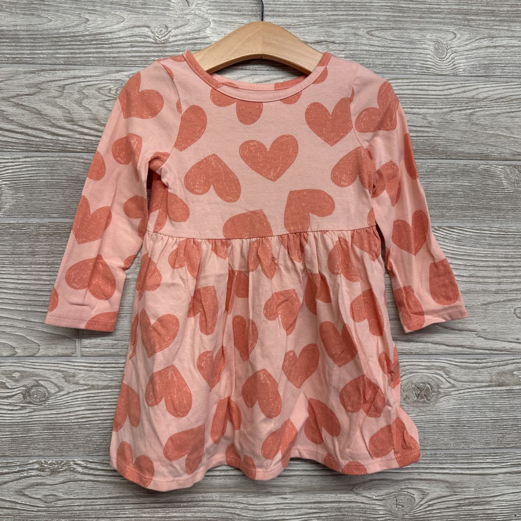 LS Dress Hearts 3t