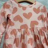 LS Dress Hearts 3t