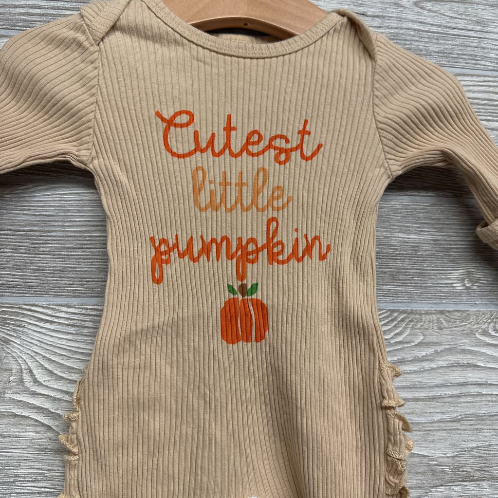 Ribbed Outfit Cutest Little Pumpkin 0-3M