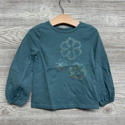 LS Shirt Sequins Flowers 4t