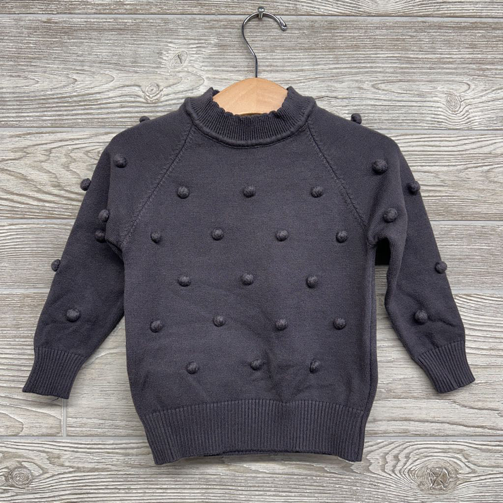 Mock Neck Sweater Poms 3t