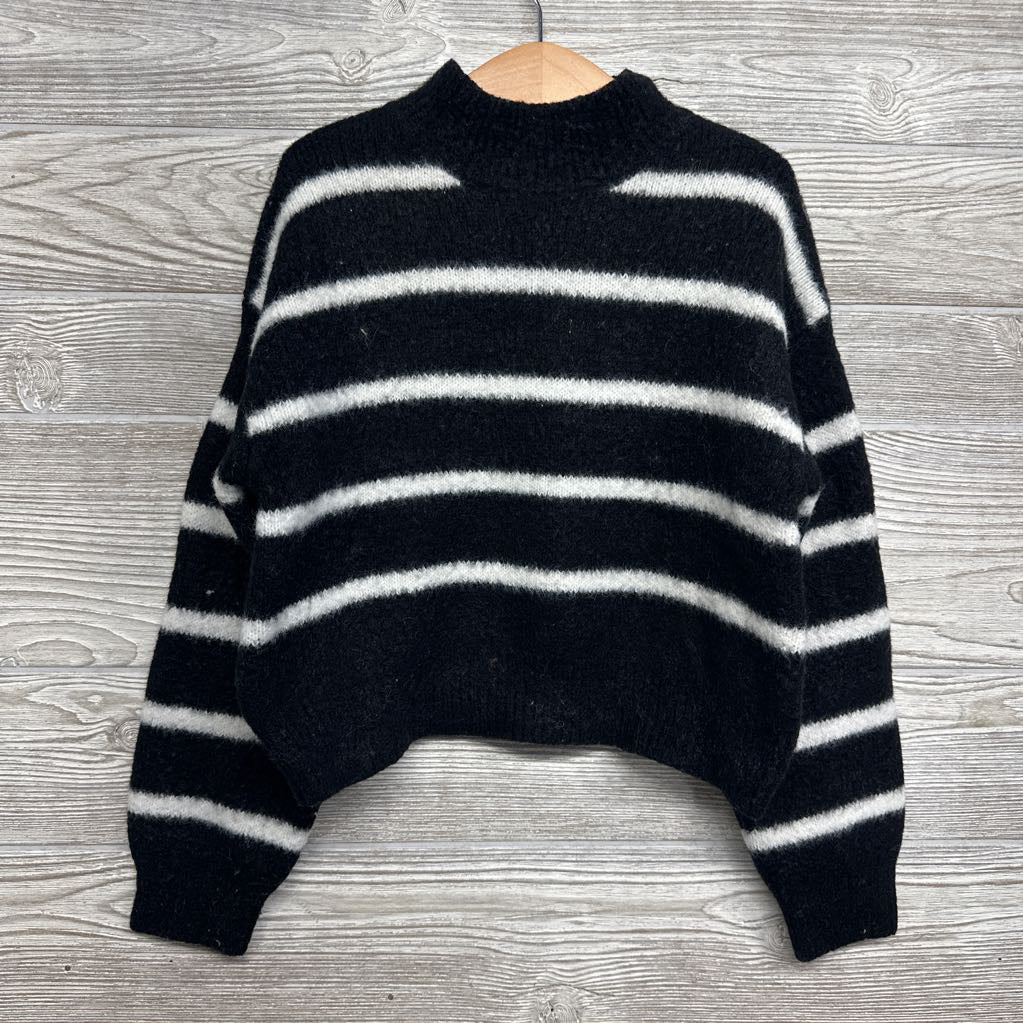 Mock Neck Sweater Stripes 7-8