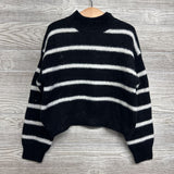 Mock Neck Sweater Stripes 7-8