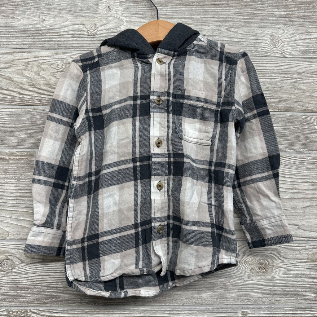 Plaid Button Up Shirt W/ Hood 3t