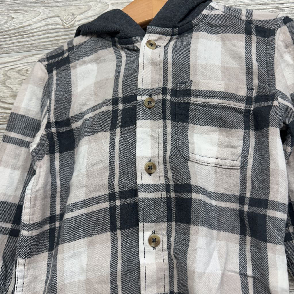Plaid Button Up Shirt W/ Hood 3t