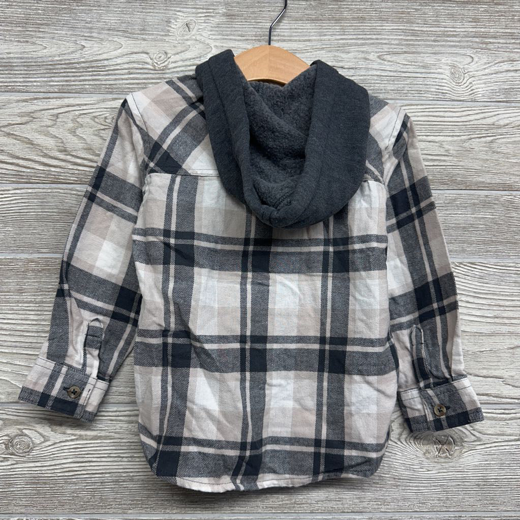 Plaid Button Up Shirt W/ Hood 3t