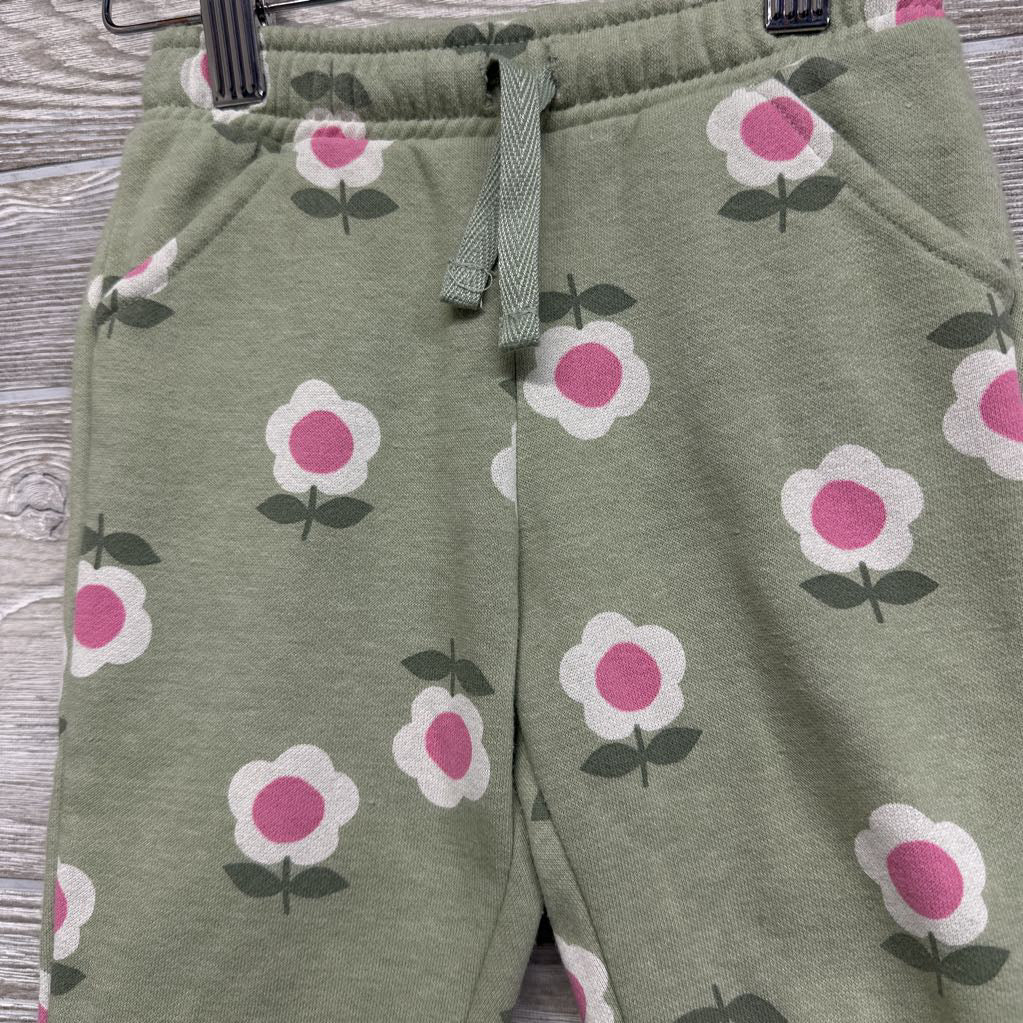 Drawstring Jogger Sweatpants Flowers 2T