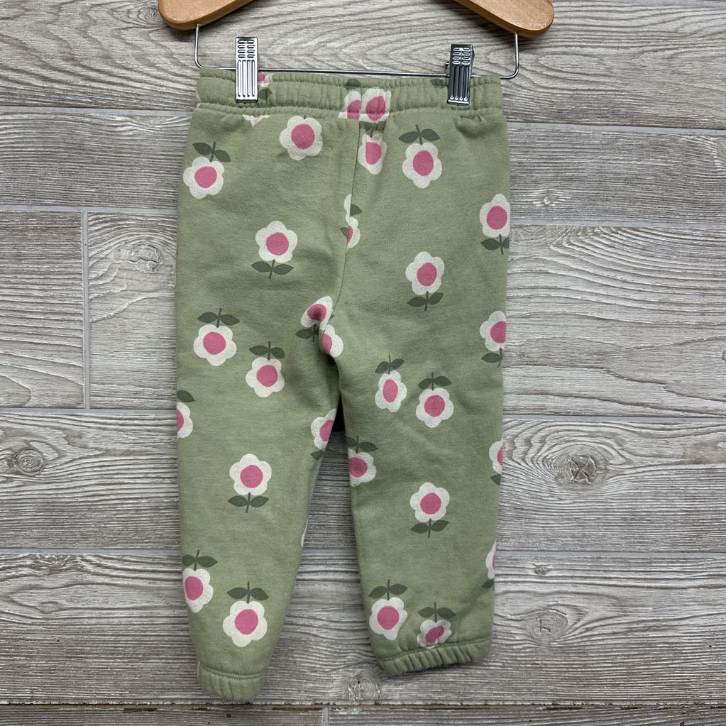 Drawstring Jogger Sweatpants Flowers 2T