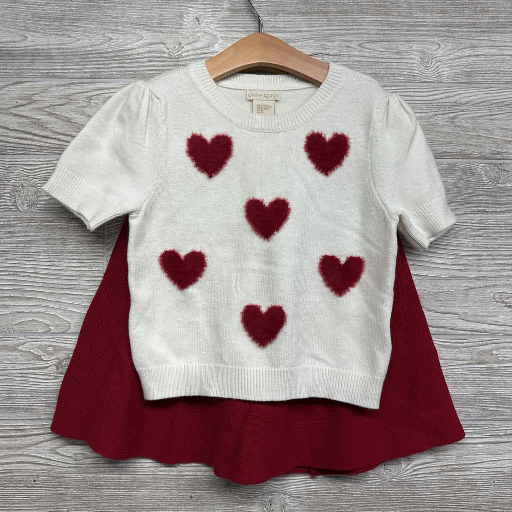 SS Sweater Hearts & Knit Skirt 10-12