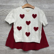 SS Sweater Hearts & Knit Skirt 10-12