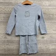 LS Ribbed Shirt & Flare Pants Swans Lettuce Trim 3T