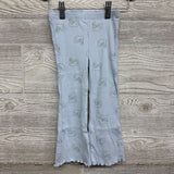 LS Ribbed Shirt & Flare Pants Swans Lettuce Trim 3T