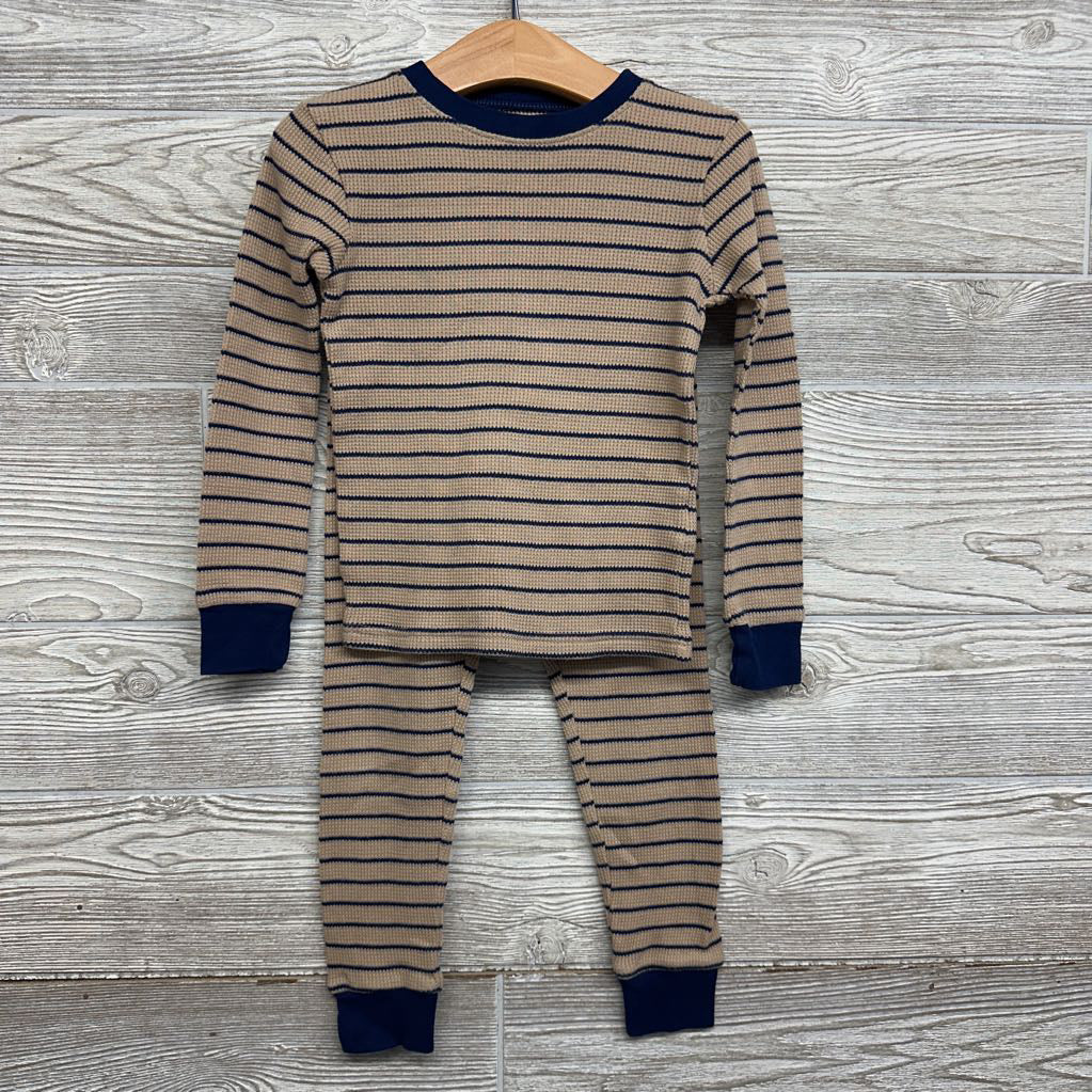 2 Pc LS Waffle Knit PJs Stripes 4