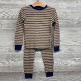 2 Pc LS Waffle Knit PJs Stripes 4