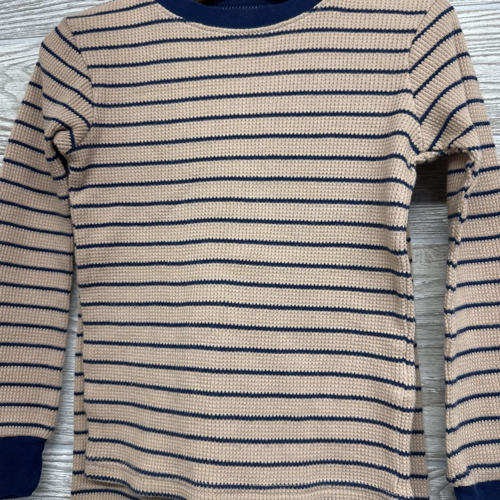 2 Pc LS Waffle Knit PJs Stripes 4