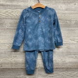 2 Pc LS Cozy Waffle Knit Henley Shirt Tie Dye 4