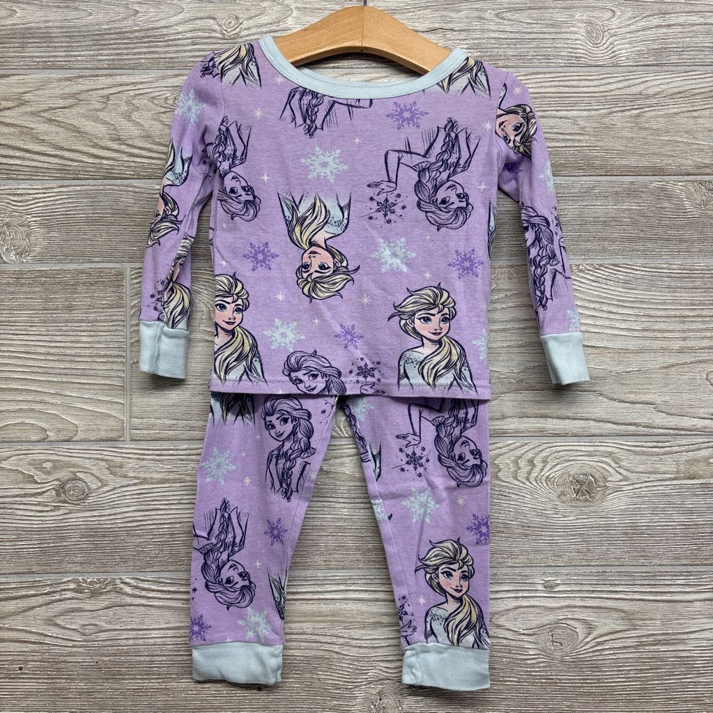 2 Pc LS PJs Elsa Snowflakes 4T