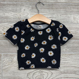 Ribbed Stretch Crop Shirt Flowers 6-7